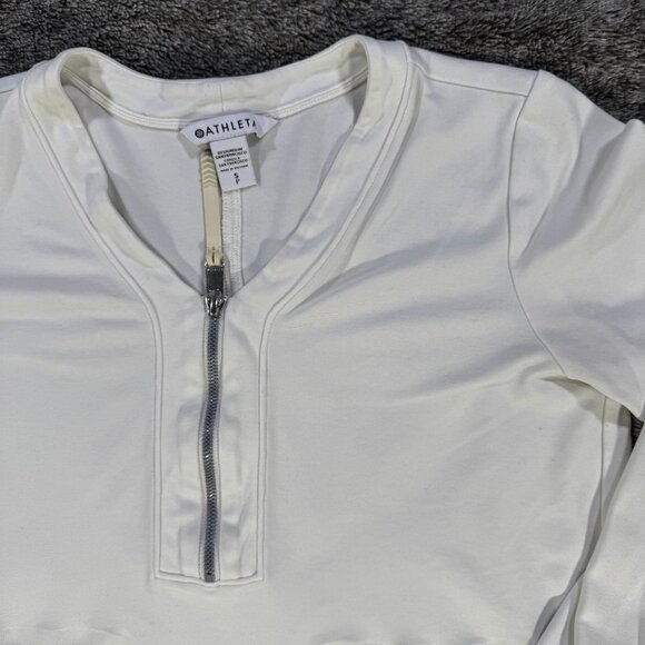 Athleta Eastbound Half Zip Sweater Sz S Off White - Picture 4 of 9